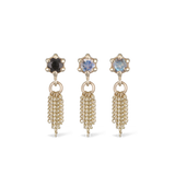 14k GOLD FACETED 6 PRONG 5CHAIN TASSEL GEM END