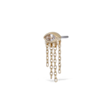 14K SOLID GOLD UNDER HER EYE NATURAL GEMSTONE THREADLESS STUD