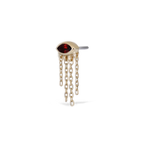 14K SOLID GOLD UNDER HER EYE NATURAL GEMSTONE THREADLESS STUD