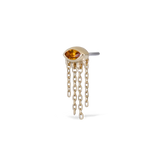 14K SOLID GOLD UNDER HER EYE NATURAL GEMSTONE THREADLESS STUD