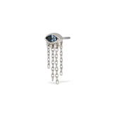 14K SOLID GOLD UNDER HER EYE NATURAL GEMSTONE THREADLESS STUD