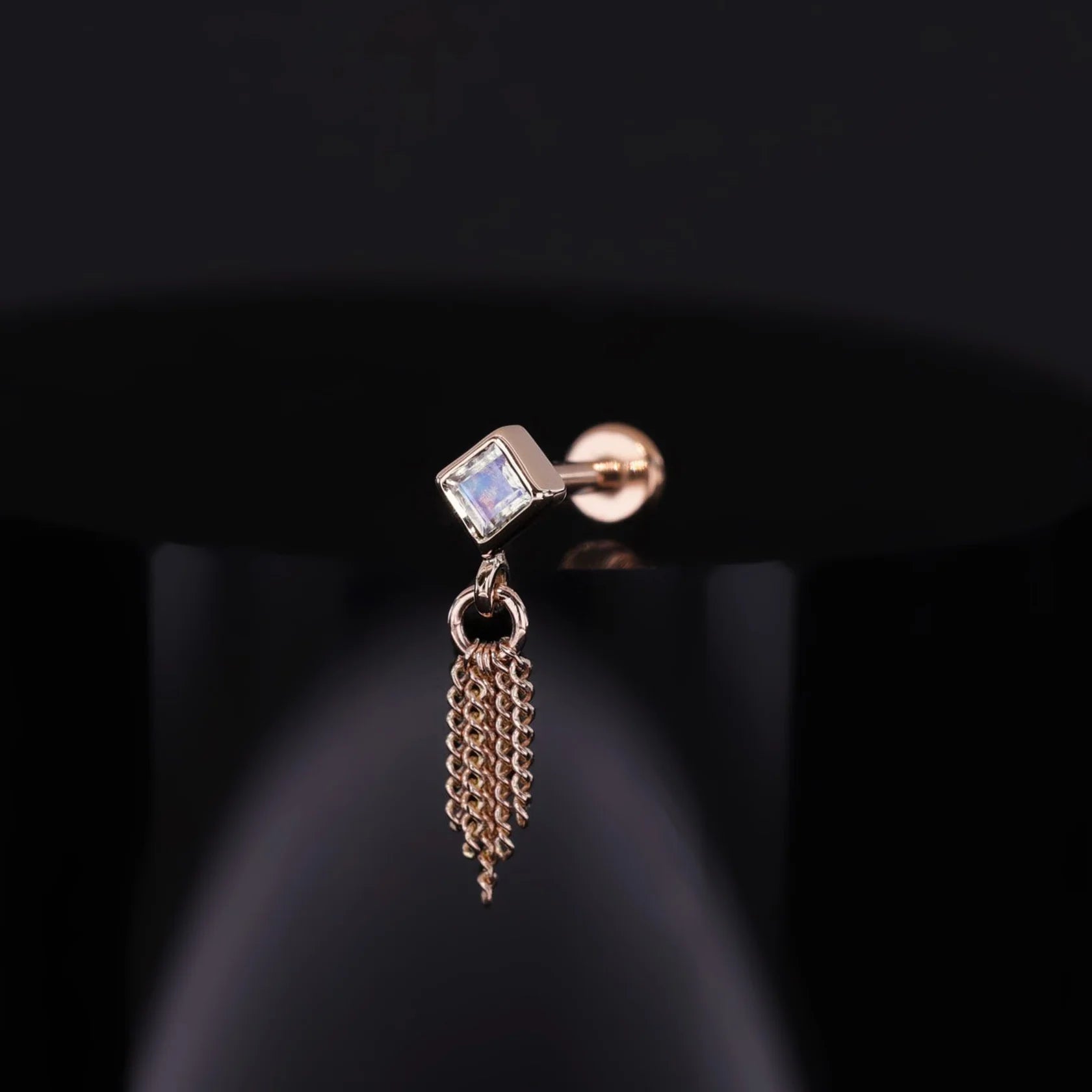 14k GOLD PRINCESS - 5 CURB CHAIN TASSEL