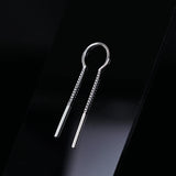 14k GOLD DIAMOND BOX THREADER CHAIN EARRING