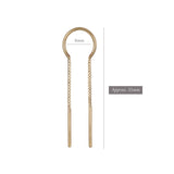 14k GOLD DIAMOND BOX THREADER CHAIN EARRING