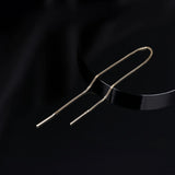 14k GOLD DIAMOND BOX THREADER CHAIN EARRING