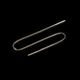 14k GOLD DIAMOND BOX THREADER CHAIN EARRING