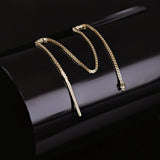 14k GOLD DIAMOND BOX LONG CHAIN THREADER EARRING WITH BALL ENDS