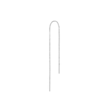 14k GOLD FACET BALL CHAIN LONG THREADER EARRING