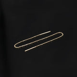 14k GOLD FACET BALL CHAIN LONG THREADER EARRING