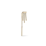 14k GOLD ARC THREADER • TRIPLE DIAMOND BOX CHAINS