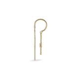 14k GOLD CHAIN CLAW HOOP WITH FACET BARREL