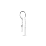 14k GOLD CHAIN CLAW HOOP WITH FACET BARREL