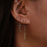 14k GOLD DUEL CHAIN THREADER EARRING