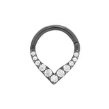 14k GOLD - ALL RISE NO SHINE RHODIUM PLATED CZ CLICKER