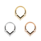 14k GOLD UPRISE - ENAMEL + CZ- CLICKER