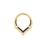 14k GOLD UPRISE - ENAMEL + CZ- CLICKER