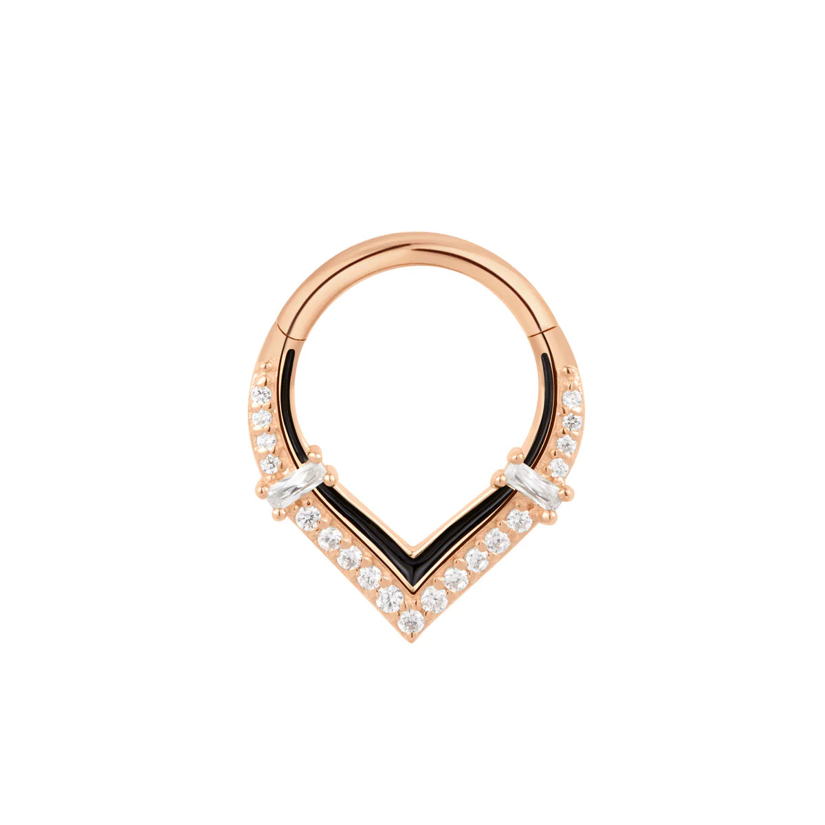 14k GOLD UPRISE - ENAMEL + CZ- CLICKER