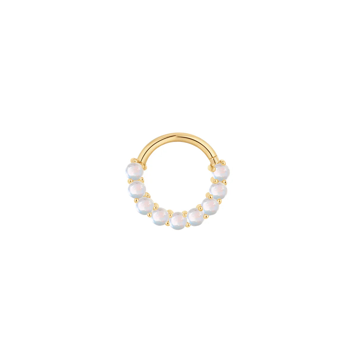 14k GOLD REVEL RAINBOW MOONSTONE CLICKER