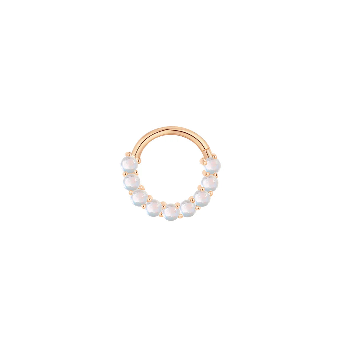 14k GOLD REVEL RAINBOW MOONSTONE CLICKER