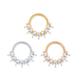 14k GOLD PURPOSE - RAINBOW MOONSTONE - CLICKER