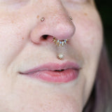 14k GOLD PURPOSE - RAINBOW MOONSTONE - CLICKER