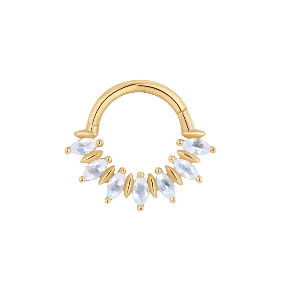 14k GOLD PURPOSE - RAINBOW MOONSTONE - CLICKER