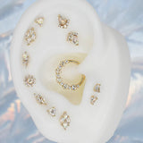 14k GOLD ARIANA - RAINBOW MOONSTONE - CLICKER