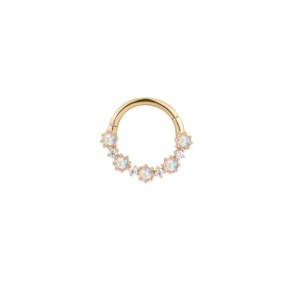 14k GOLD ARIANA - RAINBOW MOONSTONE - CLICKER