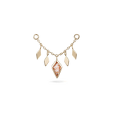 14K GOLD -  CHAIN ATTACHMENT - RHOMBUS TILES - SUNSTONE