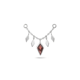 14K GOLD - 22MM CHAIN ATTACHMENT - GARNET