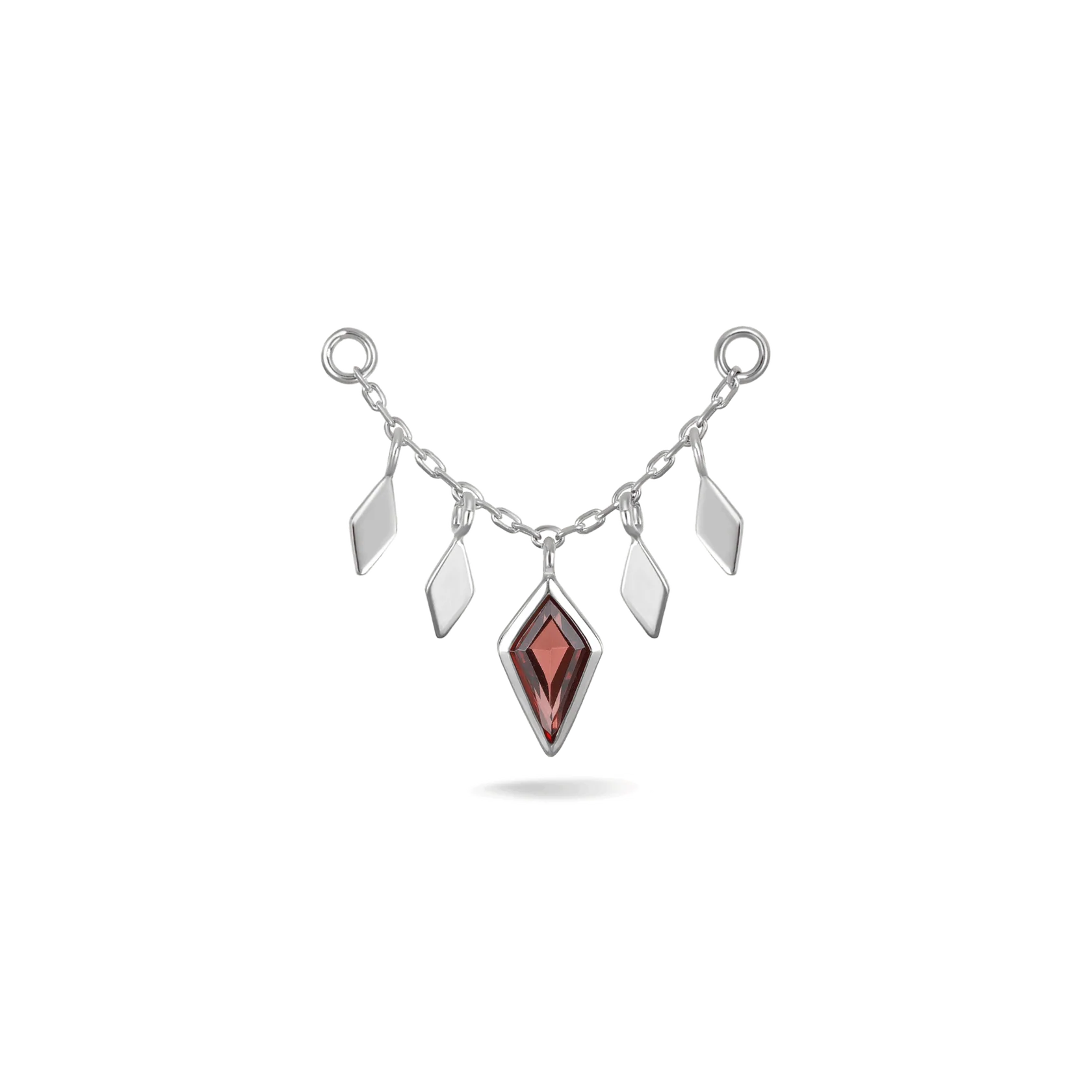 14K GOLD - 22MM CHAIN ATTACHMENT - GARNET
