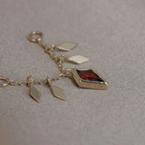 14K GOLD - 22MM CHAIN ATTACHMENT - GARNET