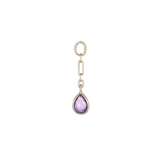 14K GOLD PEAR GEMSTONE LINK CHAIN CHARM