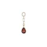 14K GOLD PEAR GEMSTONE LINK CHAIN CHARM