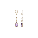 14K GOLD PEAR GEMSTONE LINK CHAIN CHARM