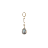 14K GOLD PEAR GEMSTONE LINK CHAIN CHARM