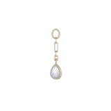 14K GOLD PEAR GEMSTONE LINK CHAIN CHARM