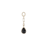 14K GOLD PEAR GEMSTONE LINK CHAIN CHARM