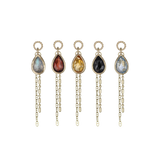 14K GOLD PEAR GEMSTONE CHAIN CHARM