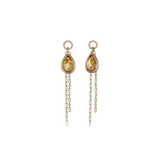 14K GOLD PEAR GEMSTONE CHAIN CHARM