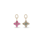 14K GOLD ROSE CUT DIAMOND AND RUBY HOOP CHARM