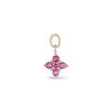 14K GOLD ROSE CUT DIAMOND AND RUBY HOOP CHARM
