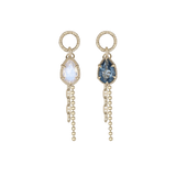 14K PEAR CUT GEMSTONE WITH CHAIN CHARM