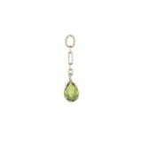 14K GOLD PEAR GEMSTONE LINK CHARM - VESONITE