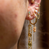 14K GOLD CITRINE AND PERIDOT THREADER