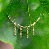 14k GOLD DRAPING EAR CHAIN - LONG AND SHORT CHAIN - 4 CABLE CHAIN DROPS