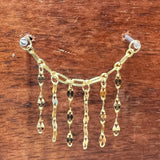 14k GOLD DRAPING EAR CHAIN - 6 TILE CHAIN DROPS