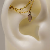 14k GOLD DOUBLE EAR CHAIN - AMETHYST MARQUISE
