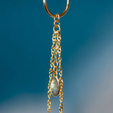 14K GOLD LABRADORITE OVAL CHARM