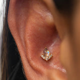 14k GOLD - LOVE LANGUAGE - MOONSTONE AND CZ